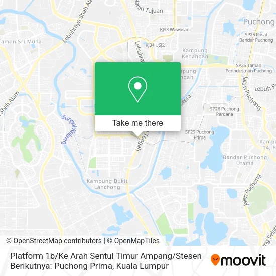Platform 1b / Ke Arah Sentul Timur Ampang / Stesen Berikutnya: Puchong Prima map
