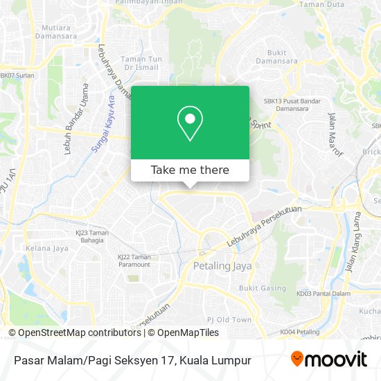 Peta Pasar Malam/Pagi Seksyen 17