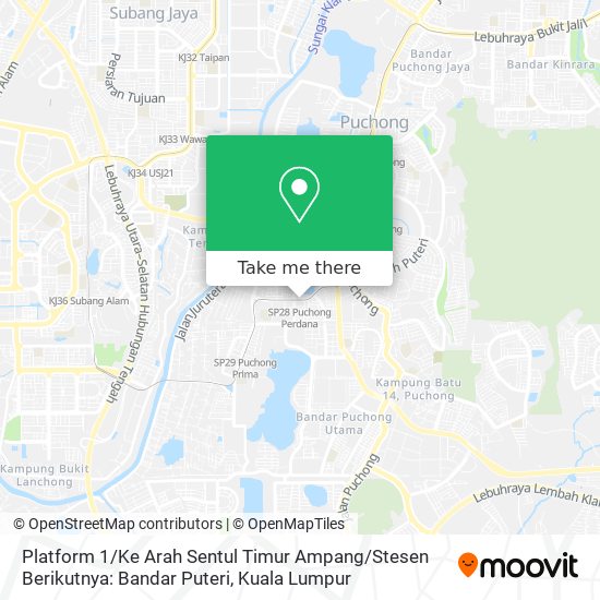 Peta Platform 1 / Ke Arah Sentul Timur Ampang / Stesen Berikutnya: Bandar Puteri