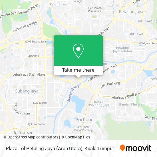 Peta Plaza Tol Petaling Jaya (Arah Utara)