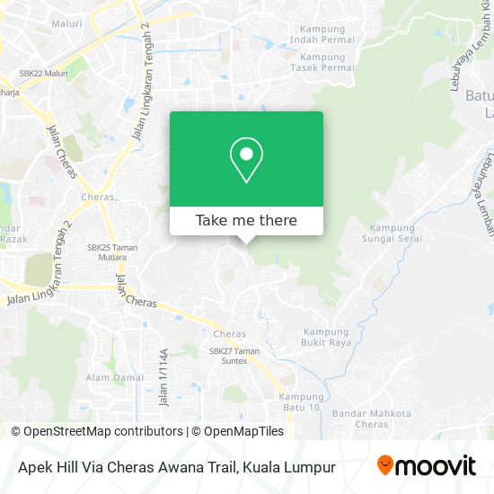 Peta Apek Hill Via Cheras Awana Trail