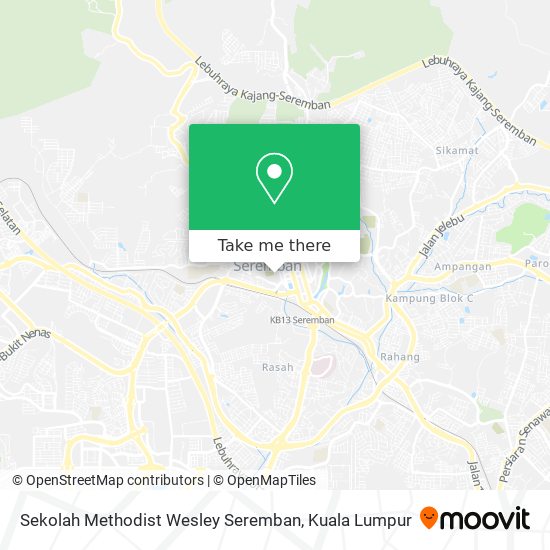 Peta Sekolah Methodist Wesley Seremban