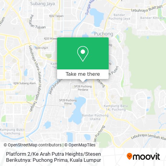 Platform 2 / Ke Arah Putra Heights / Stesen Berikutnya: Puchong Prima map