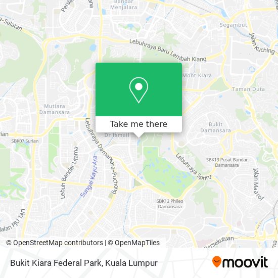 Bukit Kiara Federal Park map