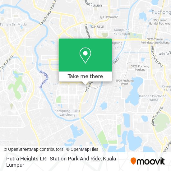 Putra Heights LRT Station Park And Ride map