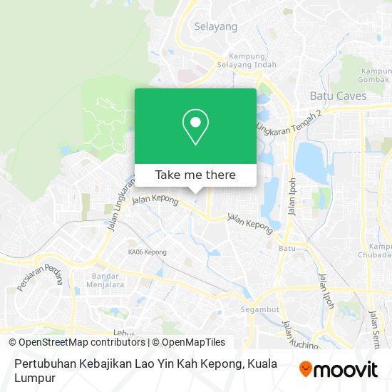 Peta Pertubuhan Kebajikan Lao Yin Kah Kepong