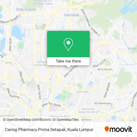 Peta Caring Pharmacy Prima Setapak