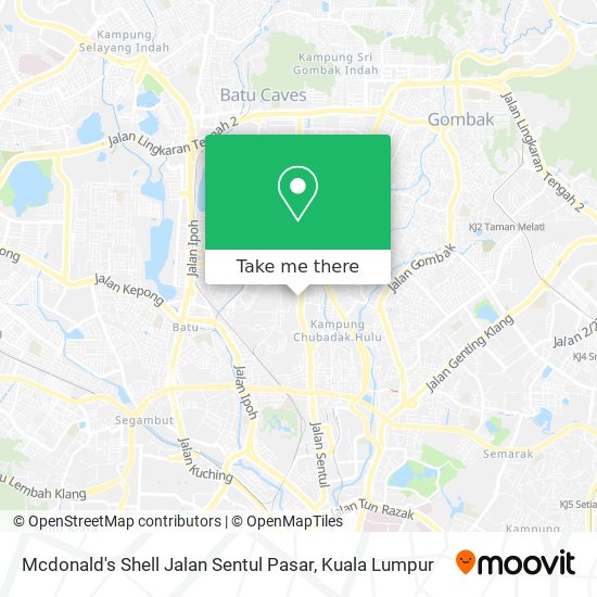 Peta Mcdonald's Shell Jalan Sentul Pasar