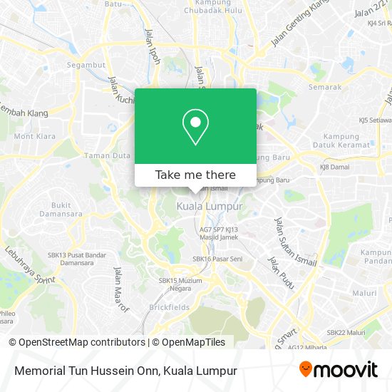 Memorial Tun Hussein Onn map