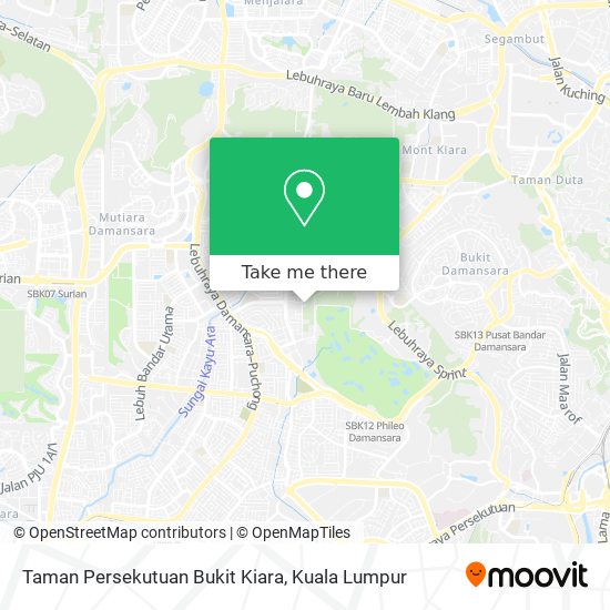 Taman Persekutuan Bukit Kiara map