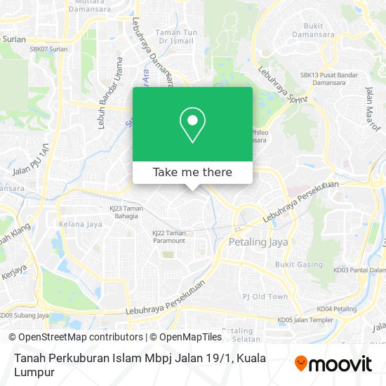 Tanah Perkuburan Islam Mbpj Jalan 19 / 1 map