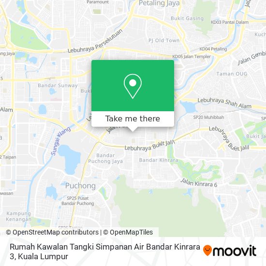 Peta Rumah Kawalan Tangki Simpanan Air Bandar Kinrara 3