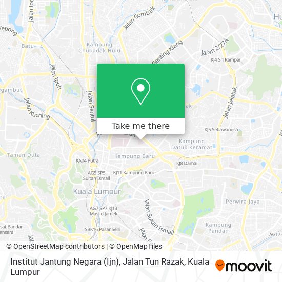 Peta Institut Jantung Negara (Ijn), Jalan Tun Razak