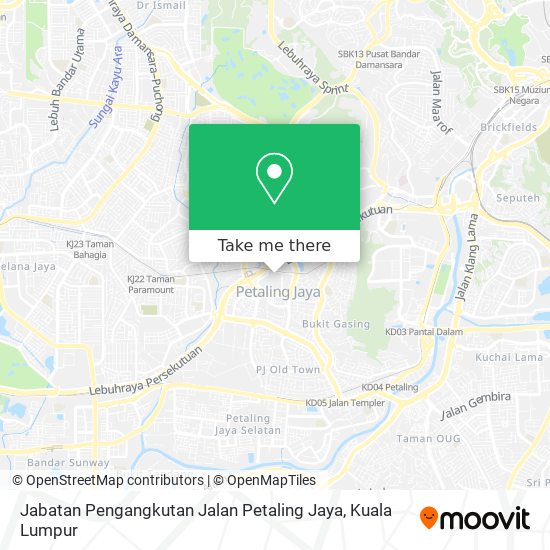 Jabatan Pengangkutan Jalan Petaling Jaya map