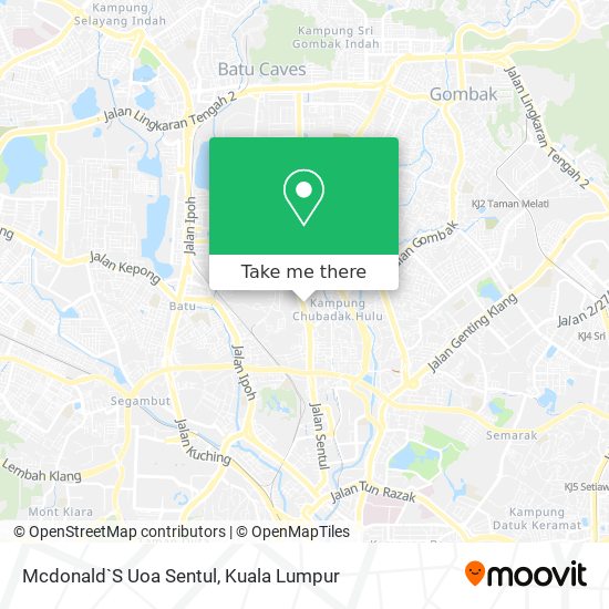 Peta Mcdonald`S Uoa Sentul