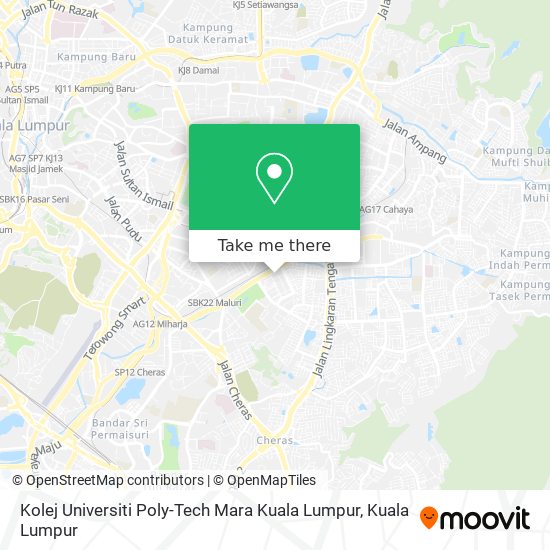 Peta Kolej Universiti Poly-Tech Mara Kuala Lumpur