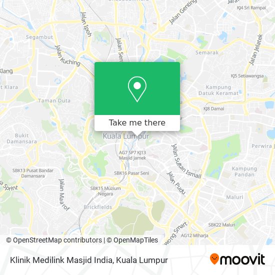 Peta Klinik Medilink Masjid India
