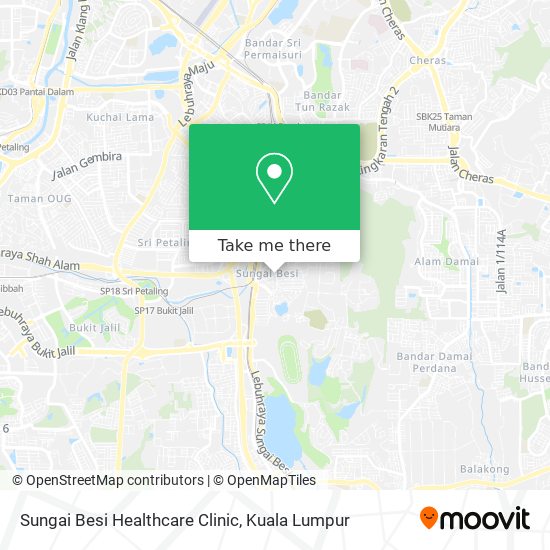 Peta Sungai Besi Healthcare Clinic