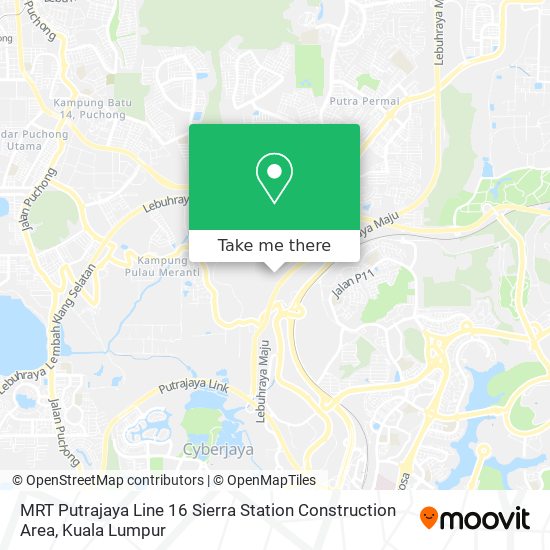 Peta MRT Putrajaya Line 16 Sierra Station Construction Area