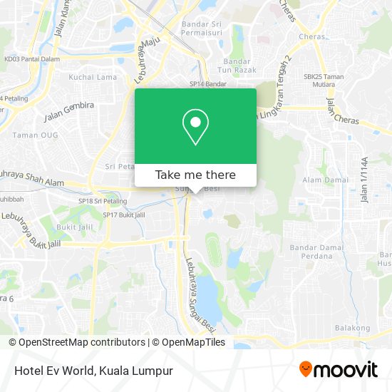 Hotel Ev World map