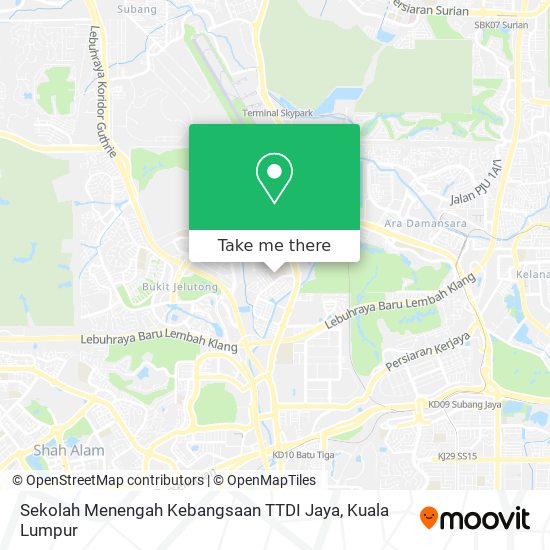 Peta Sekolah Menengah Kebangsaan TTDI Jaya