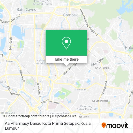 Peta Aa Pharmacy Danau Kota Prima Setapak