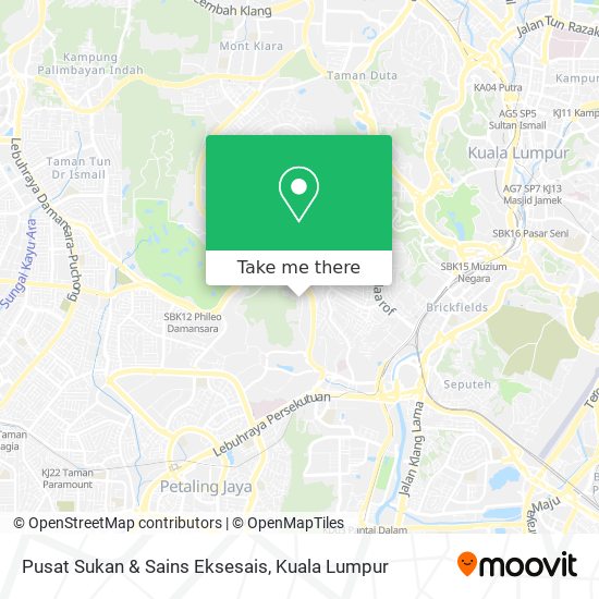 Peta Pusat Sukan & Sains Eksesais