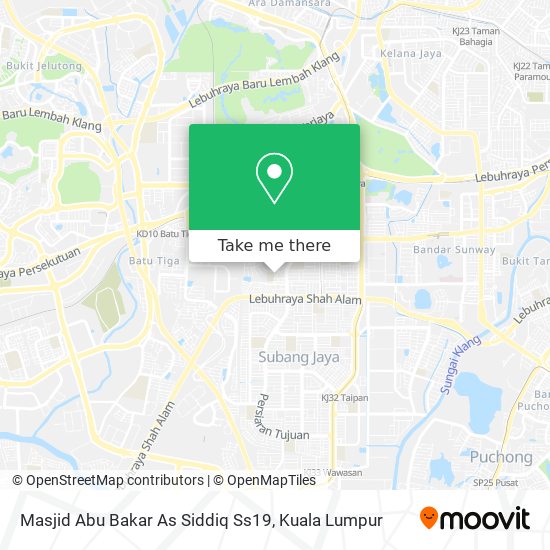 Masjid Abu Bakar As Siddiq Ss19 map