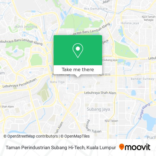 Peta Taman Perindustrian Subang Hi-Tech