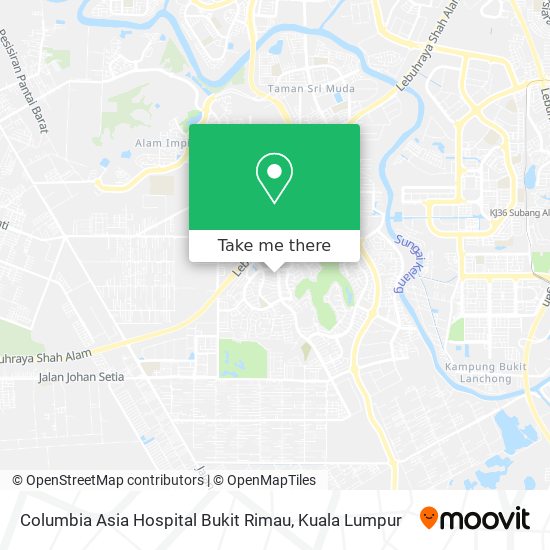 Peta Columbia Asia Hospital Bukit Rimau