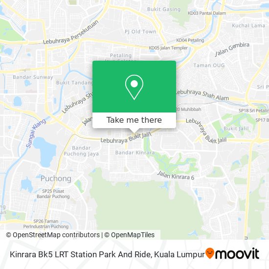 Peta Kinrara Bk5 LRT Station Park And Ride