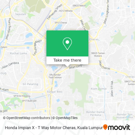 Honda Impian X - T Way Motor Cheras map