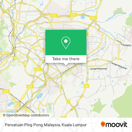 Peta Persatuan Ping Pong Malaysia