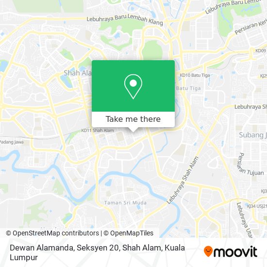 Dewan Alamanda, Seksyen 20, Shah Alam map