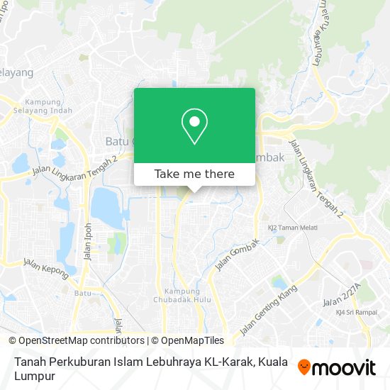 Peta Tanah Perkuburan Islam Lebuhraya KL-Karak