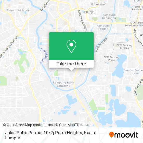 Peta Jalan Putra Permai 10 / 2j Putra Heights