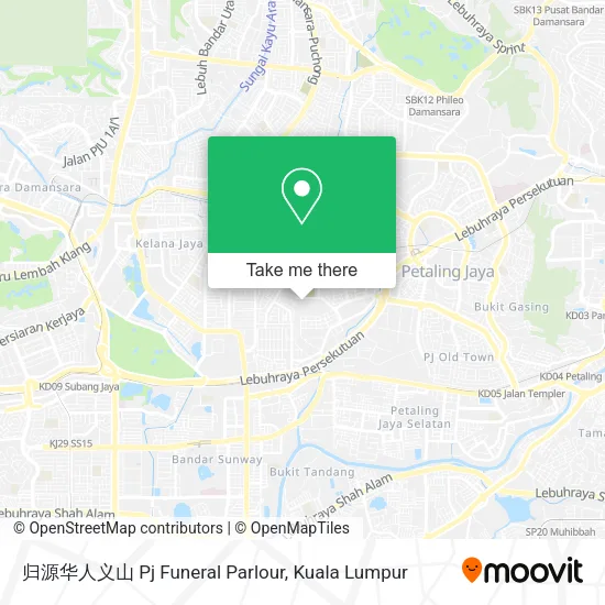 归源华人义山 Pj Funeral Parlour map