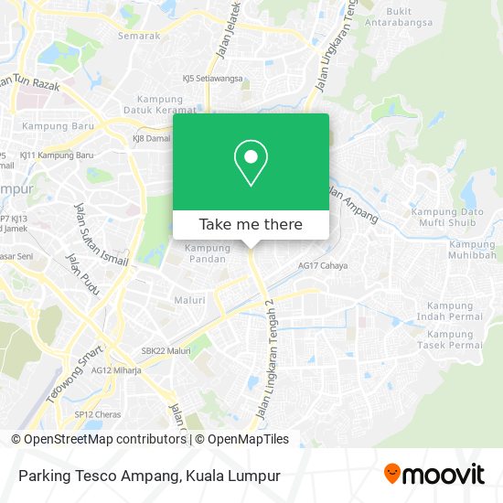 Parking Tesco Ampang map