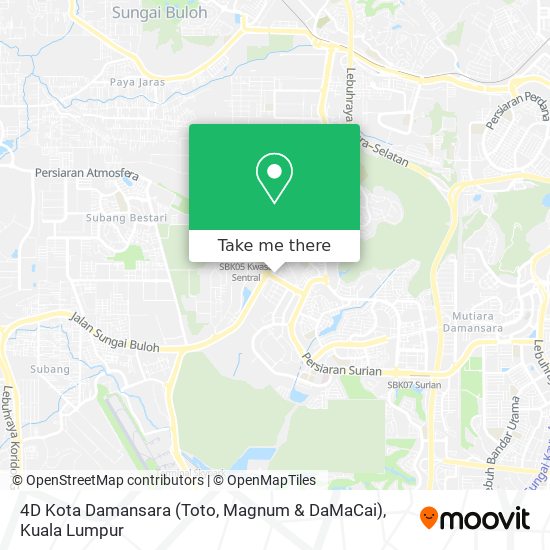 Peta 4D Kota Damansara (Toto, Magnum & DaMaCai)