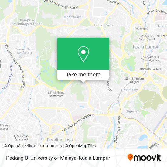 Peta Padang B, University of Malaya