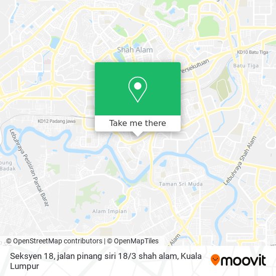 Peta Seksyen 18, jalan pinang siri 18 / 3 shah alam