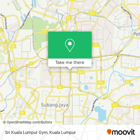 Sri Kuala Lumpur Gym map