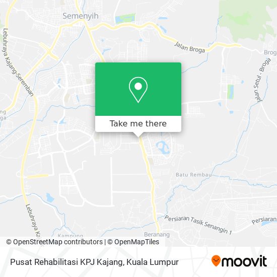 Peta Pusat Rehabilitasi KPJ Kajang