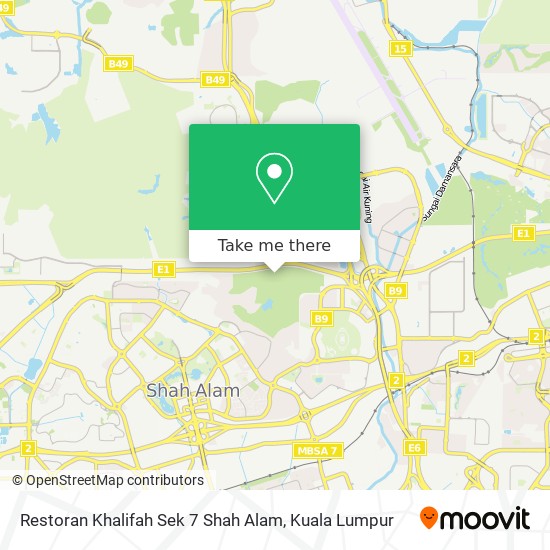 Peta Restoran Khalifah Sek 7 Shah Alam
