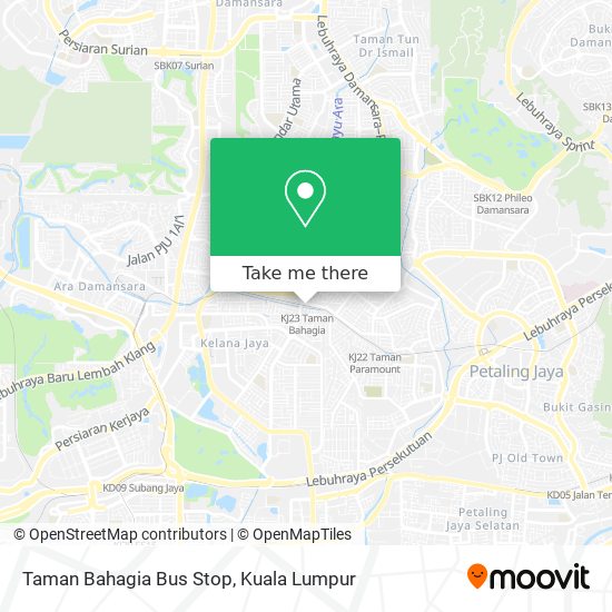 Taman Bahagia Bus Stop map