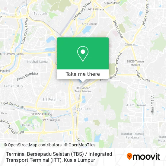 Terminal Bersepadu Selatan (TBS) / Integrated Transport Terminal (ITT) map