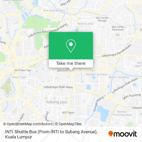 Peta INTI Shuttle Bus (From INTI to Subang Avenue)
