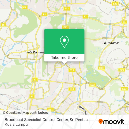 Broadcast Specialist Control Center, Sri Pentas map
