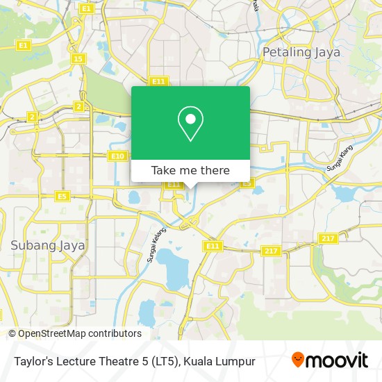 Taylor's Lecture Theatre 5 (LT5) map