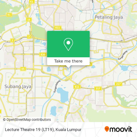 Lecture Theatre 19 (LT19) map